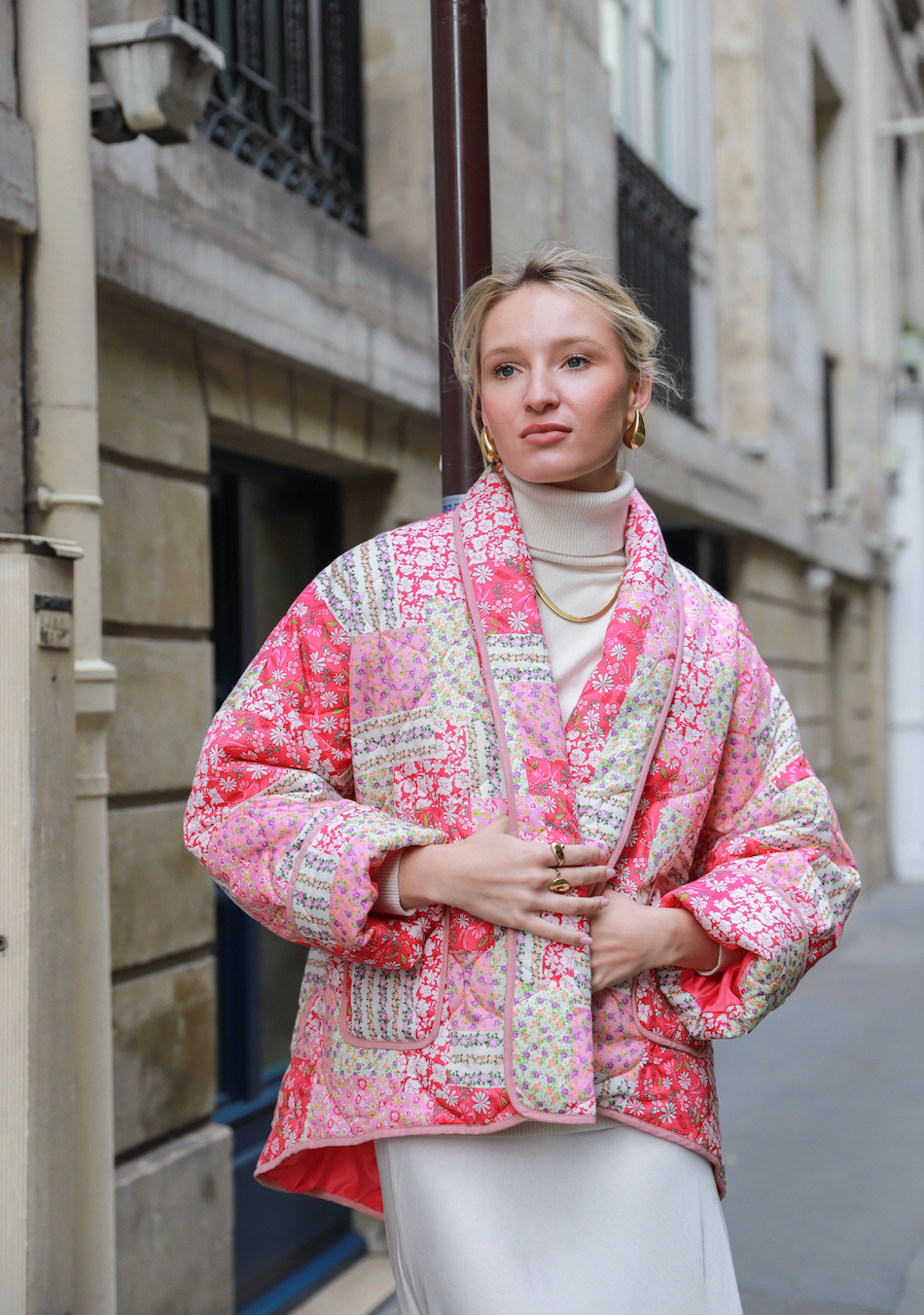 Quilted Pink Jacket Floral Prints – GG Luxe Paris