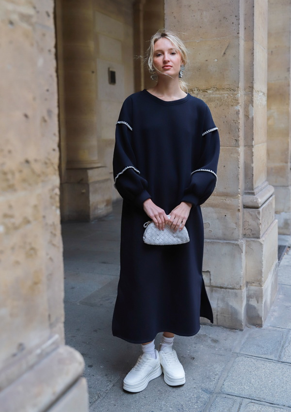 Robe Sweatshirt Midi Bleu Nuit - DIVA