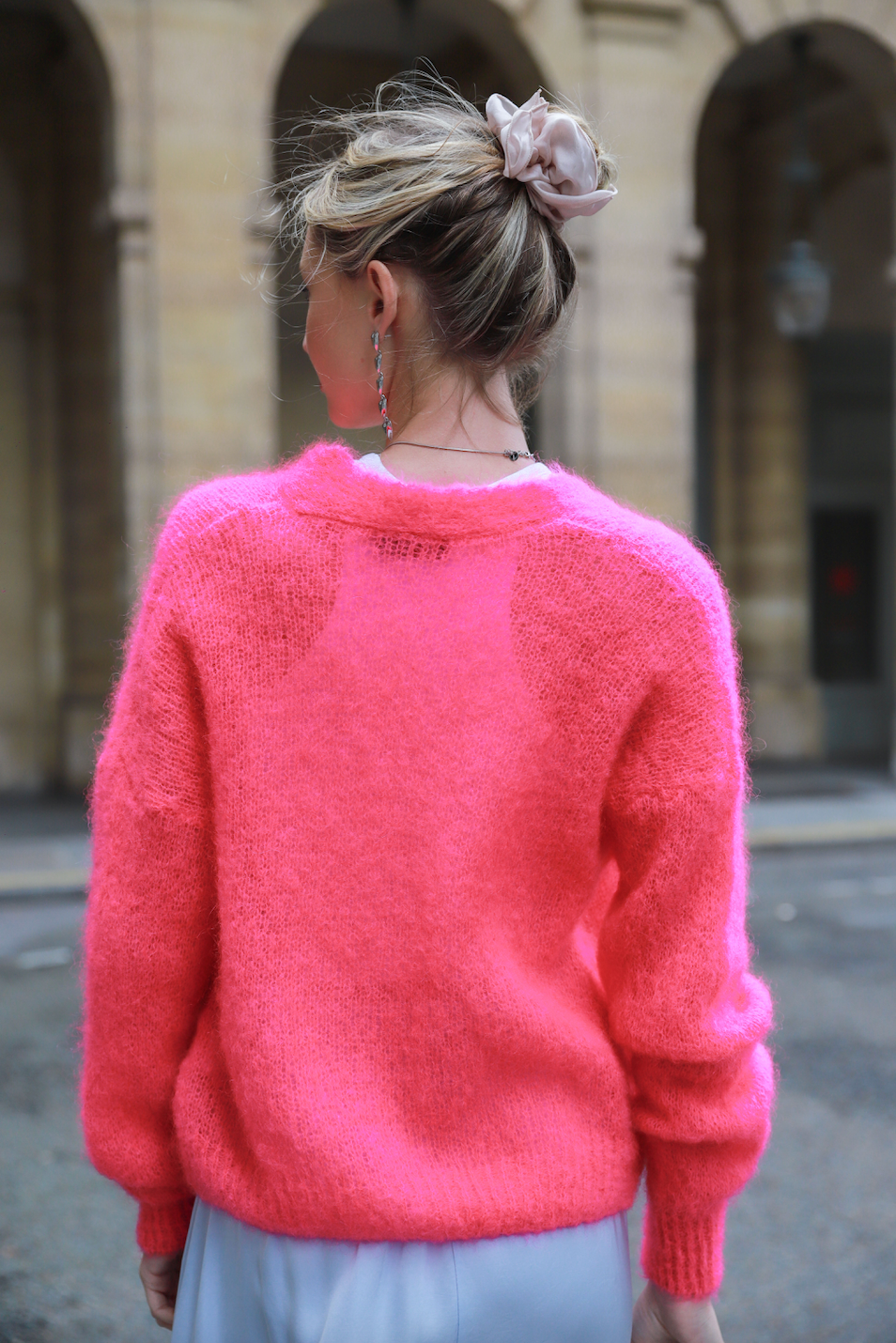 Mohair Neon Pink Cardigan – GG Luxe Paris
