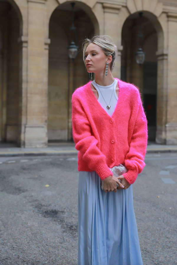 Cardigan En Mohair Fuchsia - CARPINK