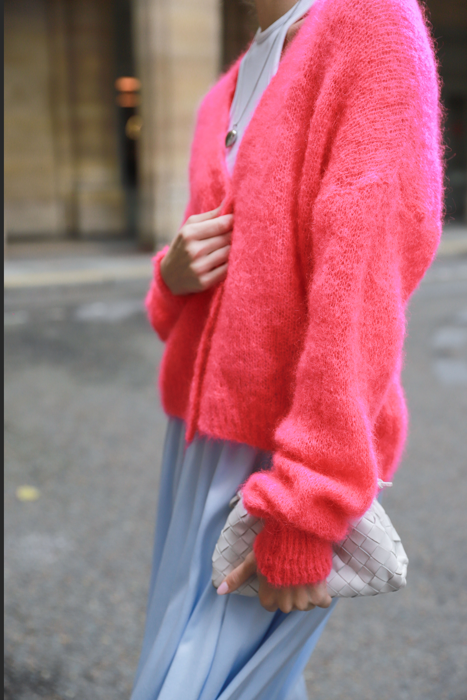 Mohair Neon Pink Cardigan – GG Luxe Paris
