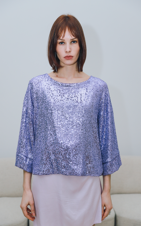 Sequin Lilac Top - TORE