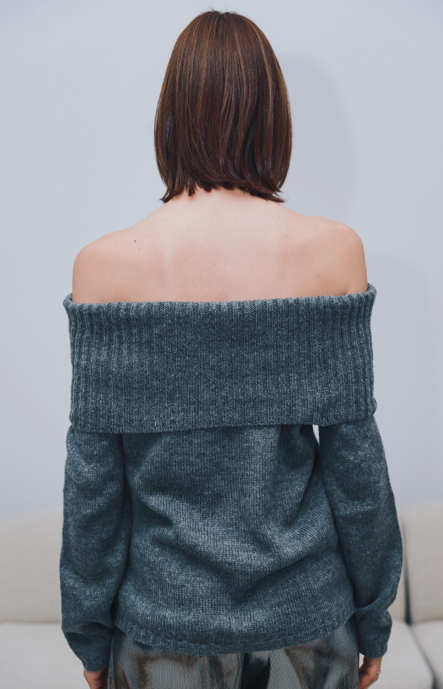 Grey Off Shoulder Knitted Top – GG Luxe Paris Grey Off Shoulder Knitted Top – GG Luxe Paris