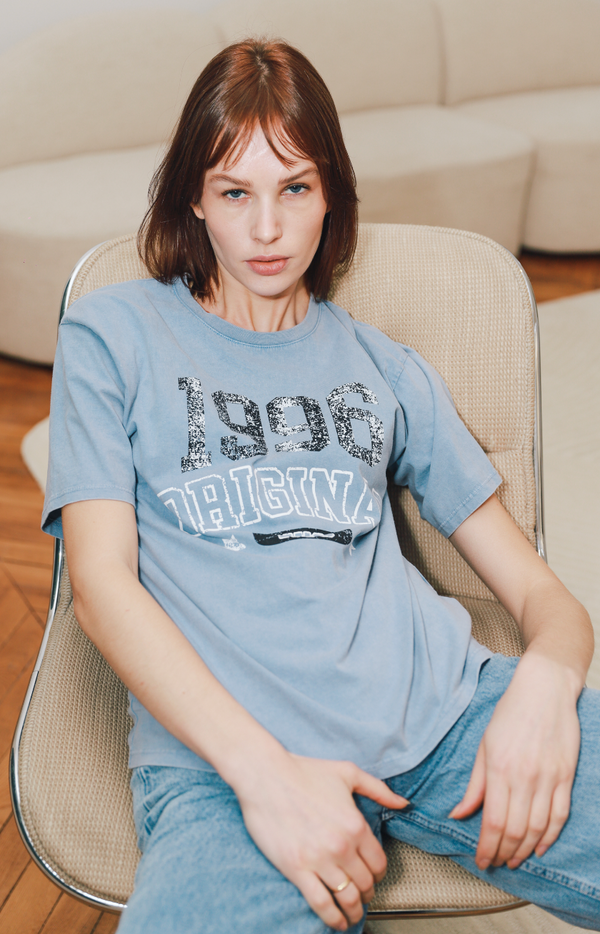 Pastel Blue T-Shirt With Print - TEEM