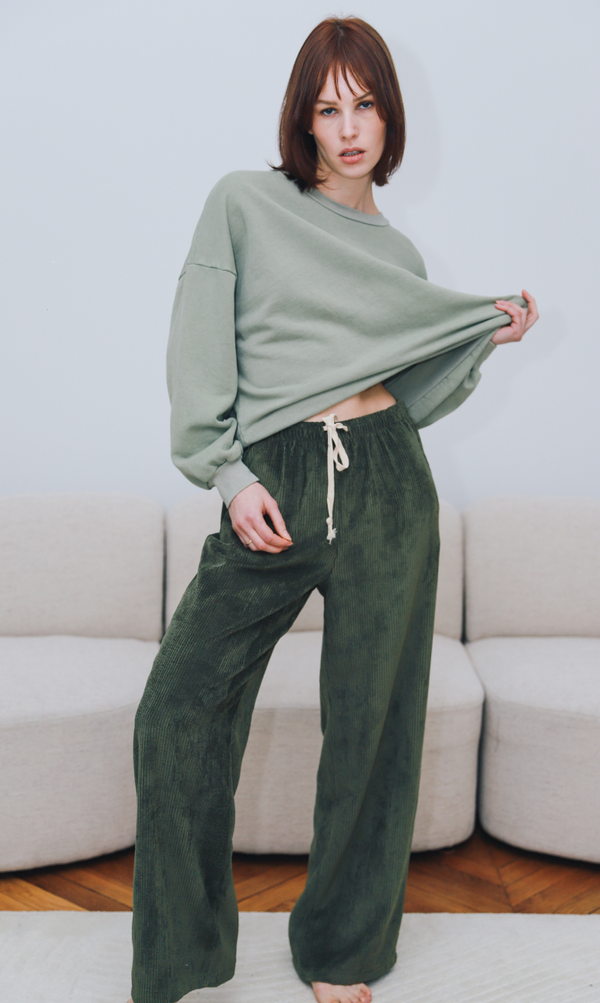 Kaki Corduroy Trousers - TROUCO