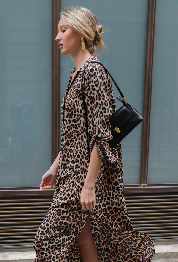 Midi Leopard Shirt Dress - DREZE