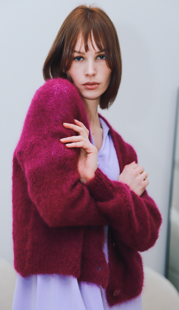 Cardigan En Mohair Violet - CARPINK